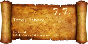 Tordy Tiborc névjegykártya